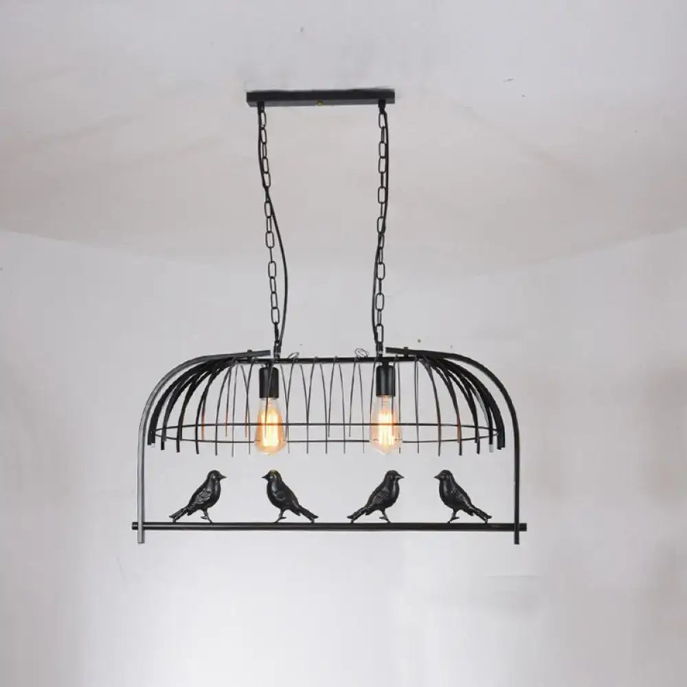 Farmhouse metal black finish birdcage light fixture kitchen pendant