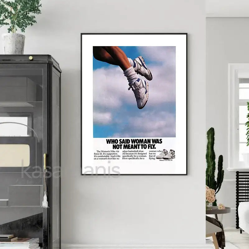 Colorful sneaker box canvas wall art bedroom minimalist poster