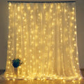 Festive golden usb 3x3m fairy lights curtain for bedroom with remote