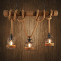 Rustic retro hemp rope birdcage ceiling light dining room 3 bulb