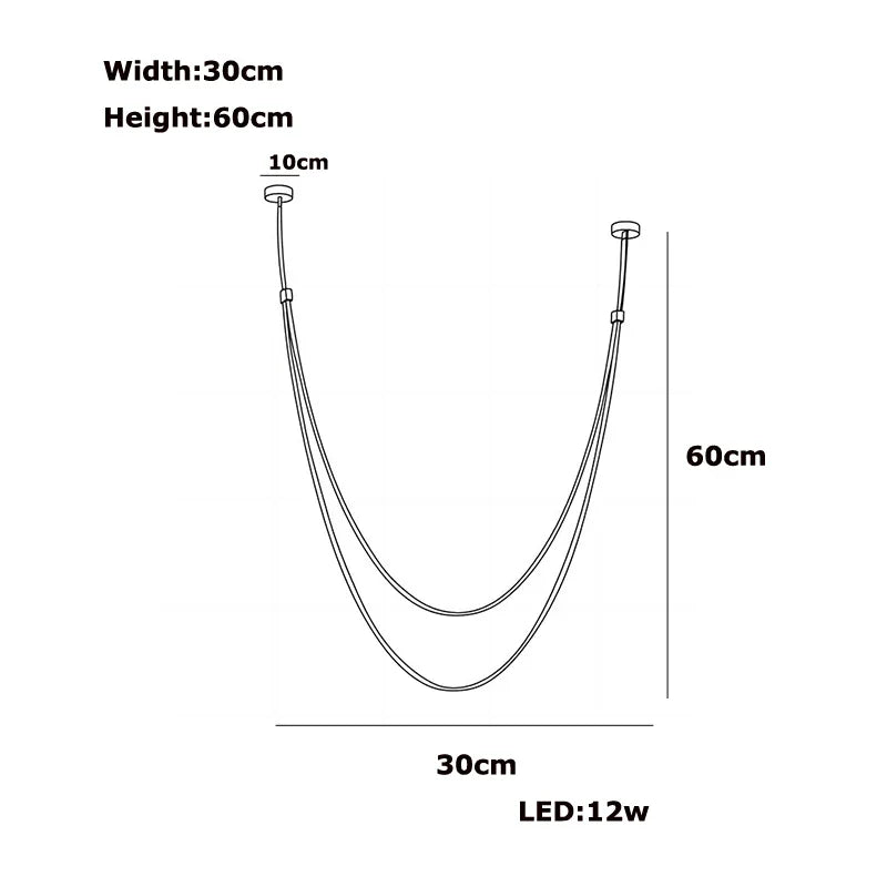 Modern minimalist double tier led chandelier leather belt living room