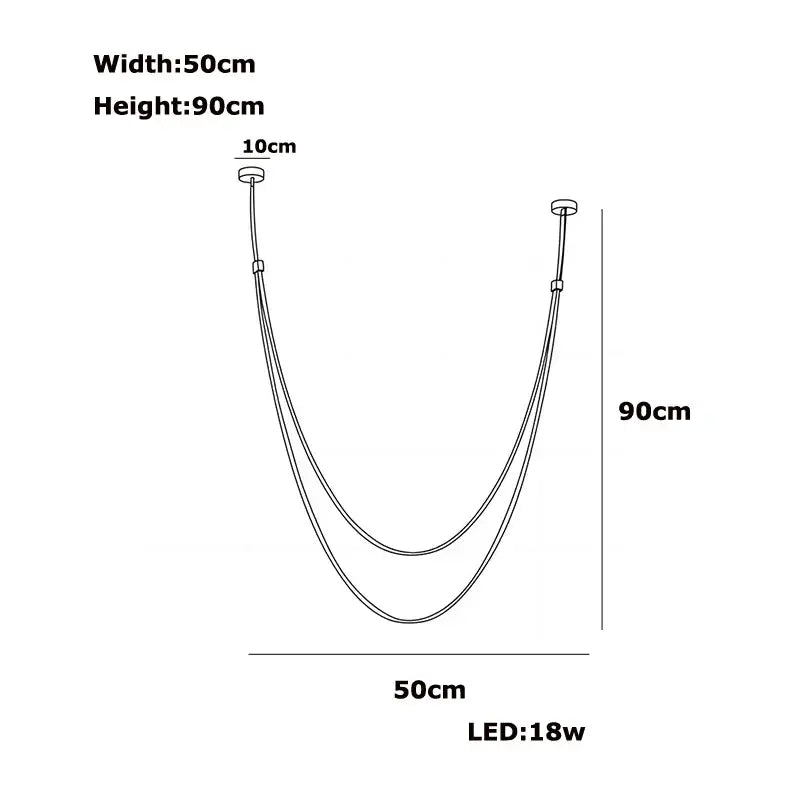 Modern flexible leather belt led chandelier – living room light