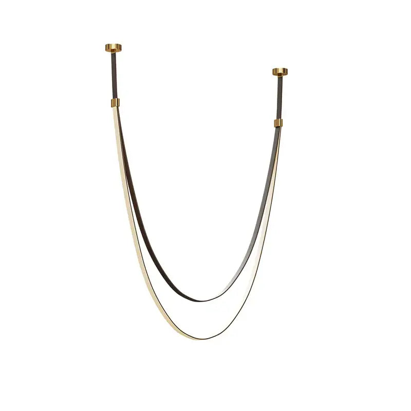 Modern flexible leather belt led chandelier – living room pendant