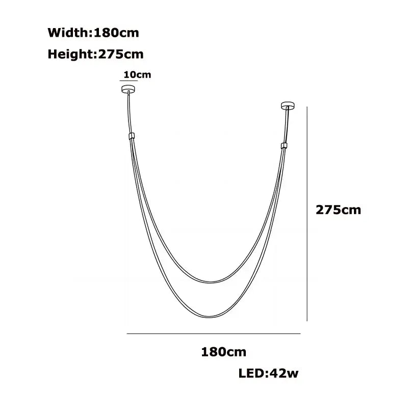 Modern flexible leather belt led chandelier – living room light