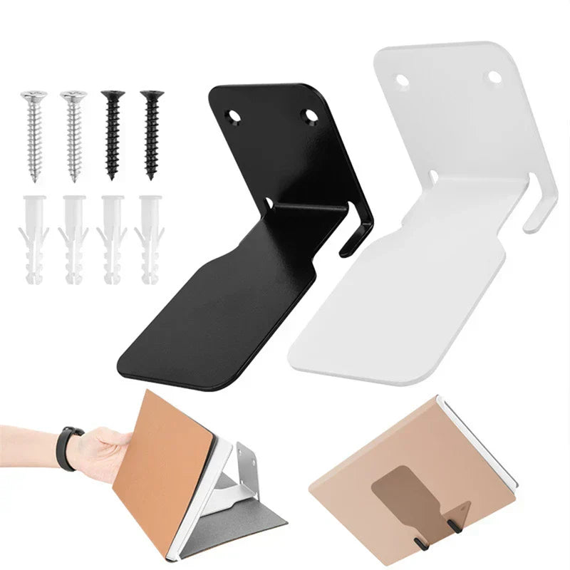 Modern black & white 2pcs floating bookshelf tablet stand bedroom