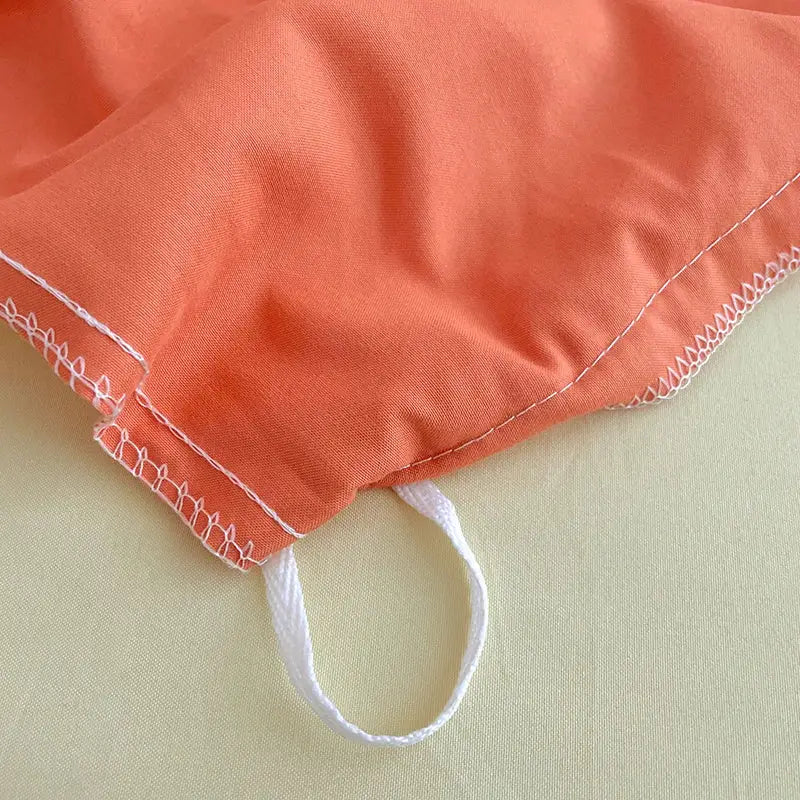 Orange & cream solid color quilt set – bedroom plush comforter