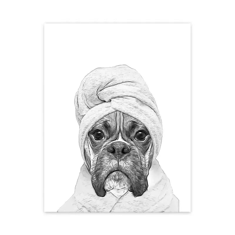 Funny tabby kitten bathroom poster canvas wall art