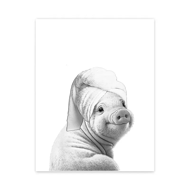 Funny tabby kitten bathroom poster canvas wall art