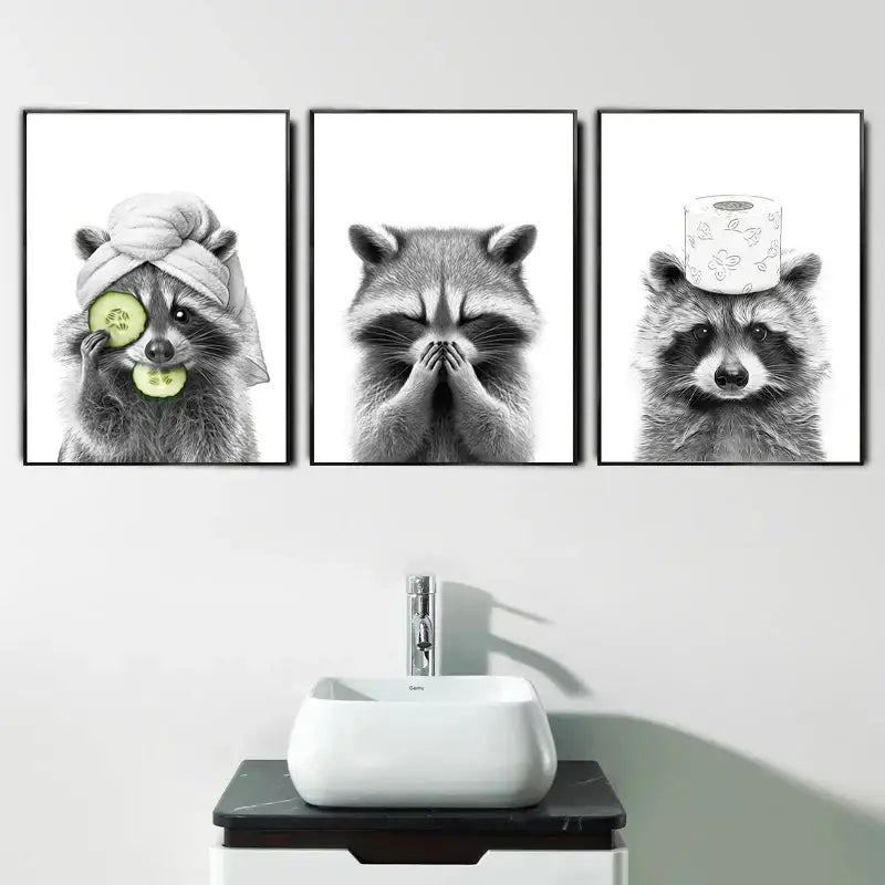 Funny pig in towel wall art bathroom poster