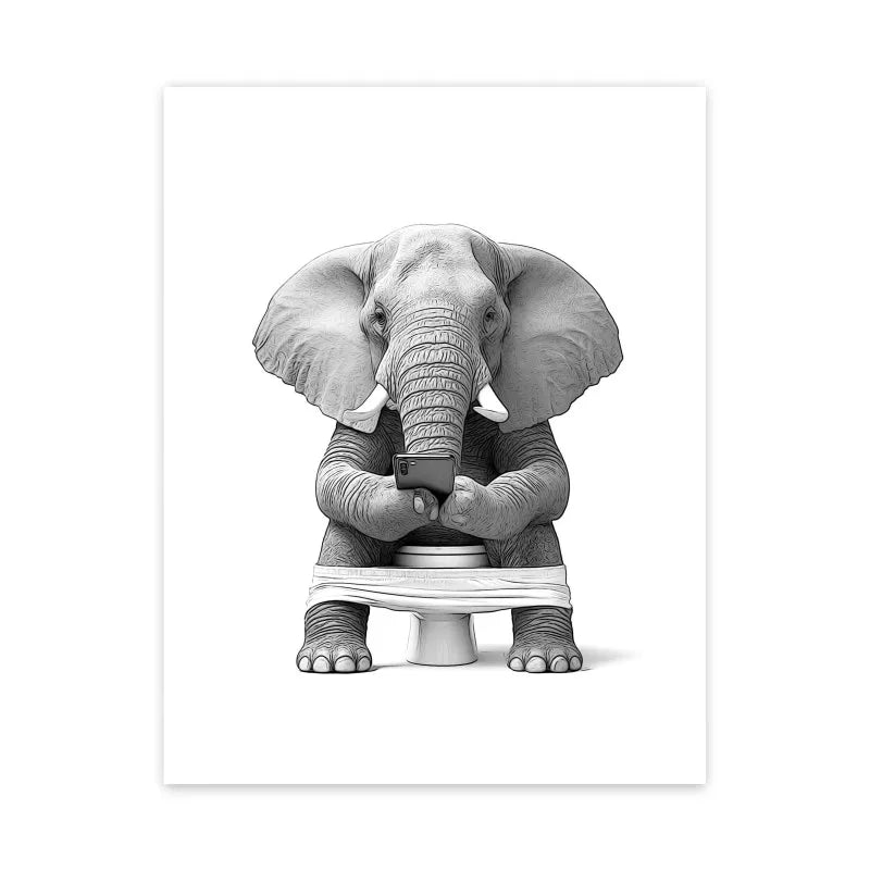Funny boxer dog in towel bathroom wall art canvas print
