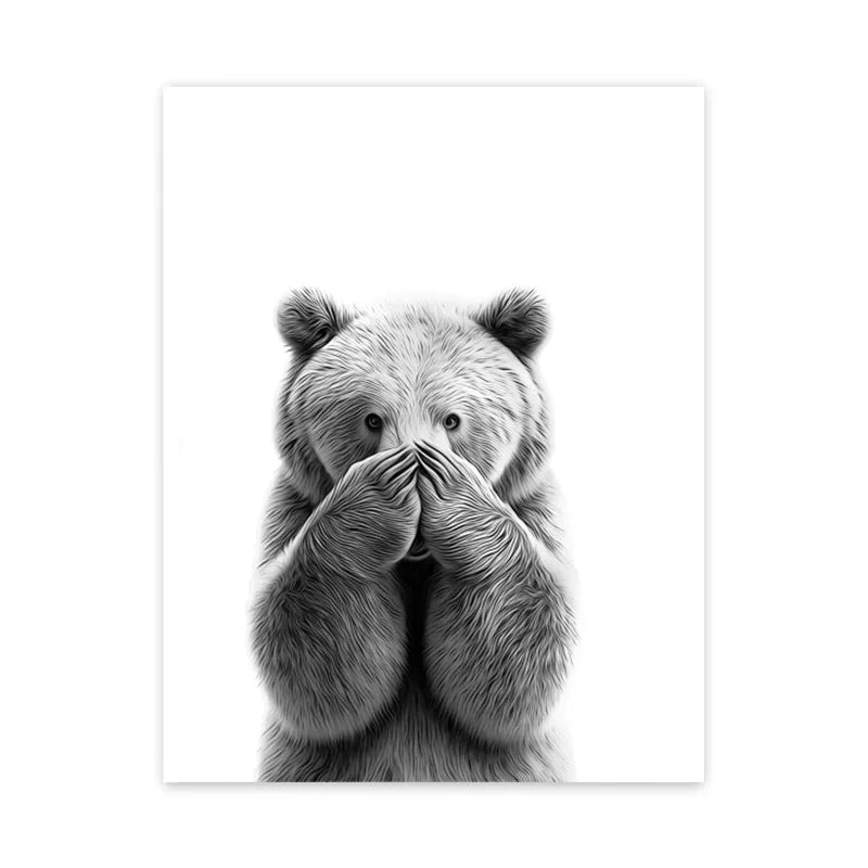 Funny elephant on toilet animal bathroom wall art print