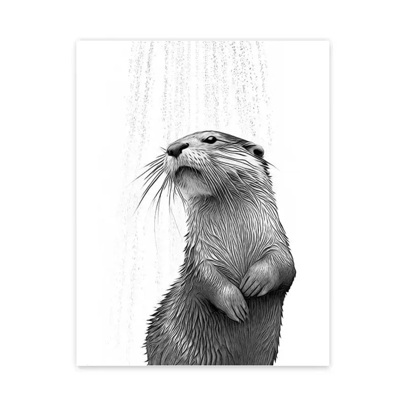 Funny elephant on toilet animal bathroom wall art print