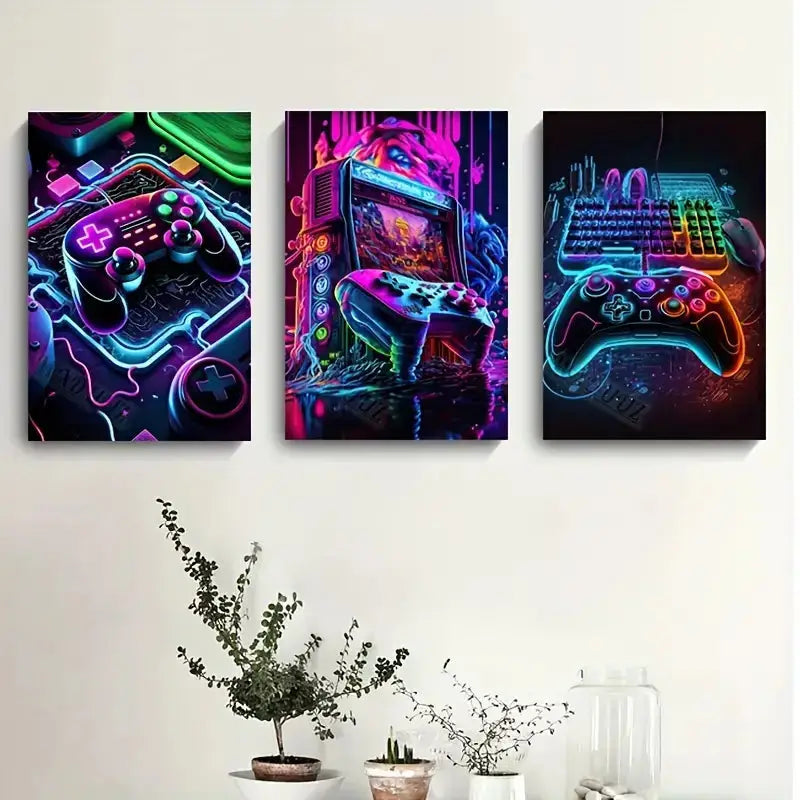 Graffiti gamepad black & white canvas prints – gamer room decor