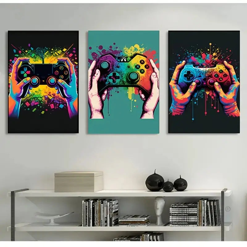 Graffiti gamepad black & white canvas prints – gamer room decor