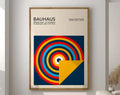 Geometric bauhaus canvas poster red & blue living room wall art