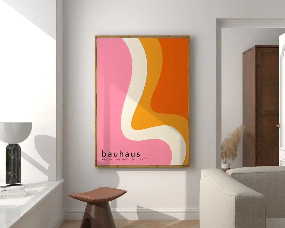 Geometric bauhaus canvas poster – living room wall art