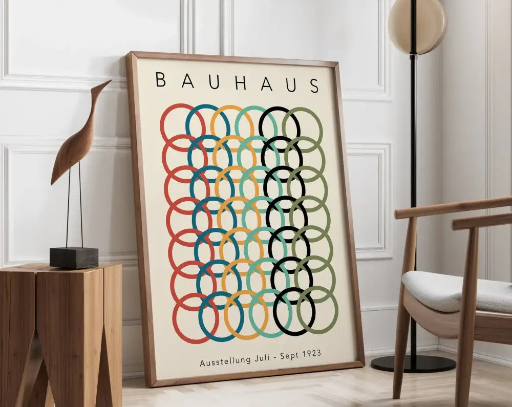 Colorful geometric bauhaus canvas poster living room home decor