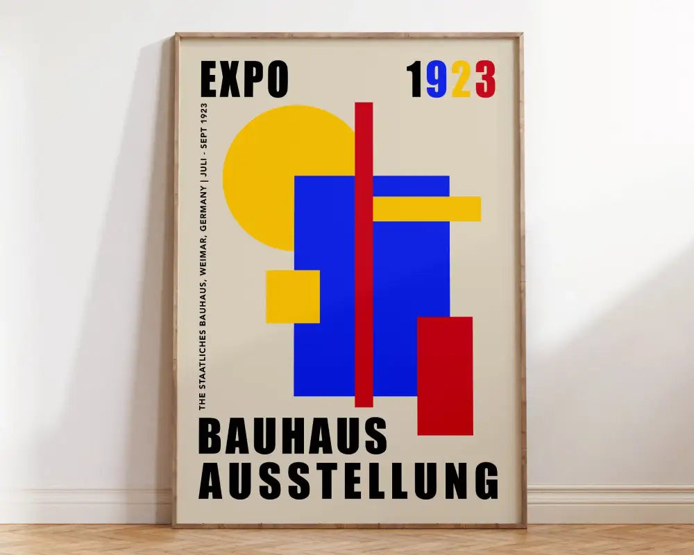Bauhaus geometric canvas wall art purple & olive living room decor