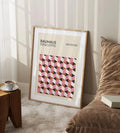 Modernist bauhaus geometric pink & black canvas print living room art