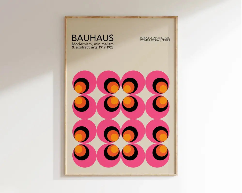 Geometric bauhaus canvas teal & yellow wall art living room decor