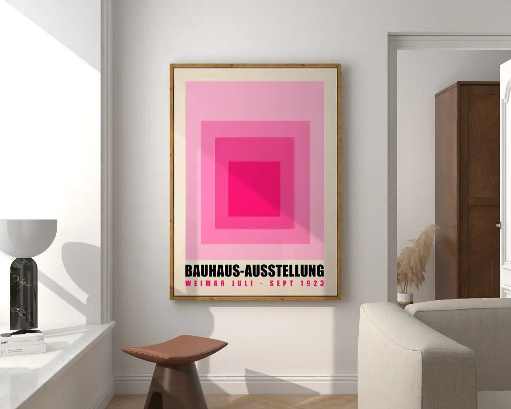 Colorful geometric bauhaus canvas prints – living room wall decor