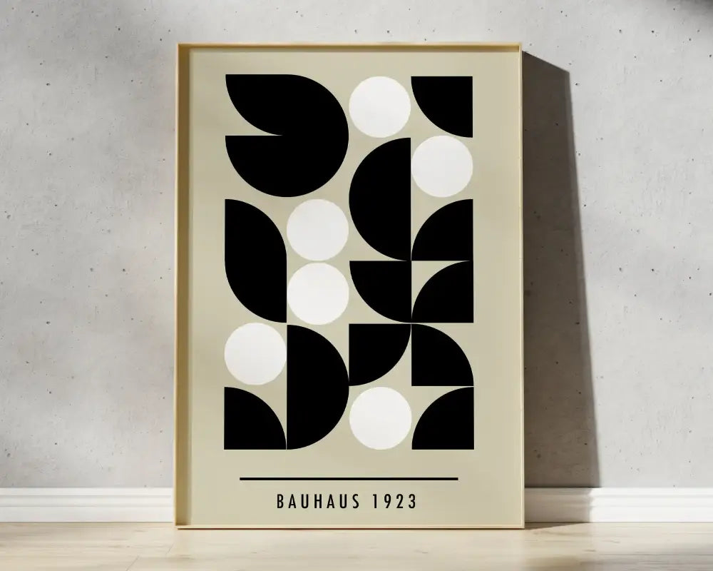 Mid century black & orange geometric canvas wall art living room