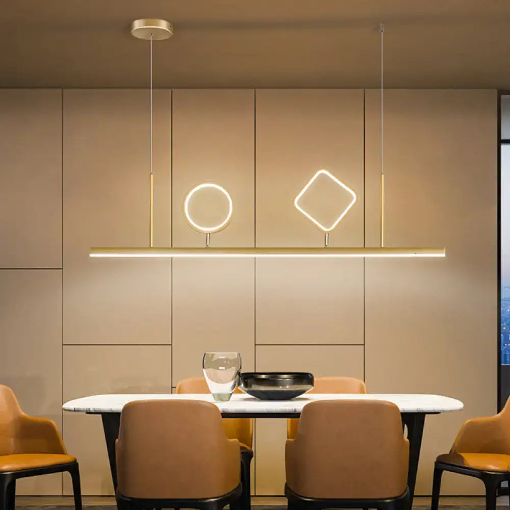 Modern geometric gold island pendant kitchen light warm white 110v-120v
