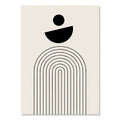 Minimalist geometric leaf boho canvas set – living room wall art