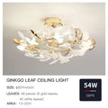 Decorbites ginkgo leaf gold floral ceiling light – bedroom art decor
