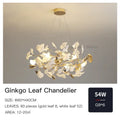 Modern gold ginkgo leaf chandelier for dining room