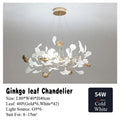 Gold and white ginkgo leaf chandelier for dining room