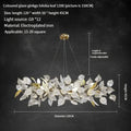 Modern gold & silver ginkgo leaf crystal chandelier dining room light