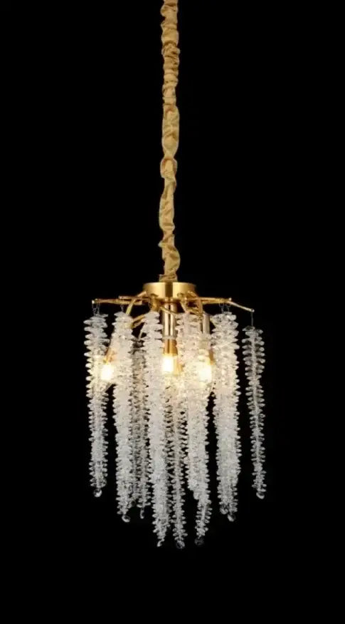 Modern white & gold ginkgo leaf crystal chandelier dining room light