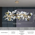 Modern white & gold ginkgo leaf crystal chandelier dining room light