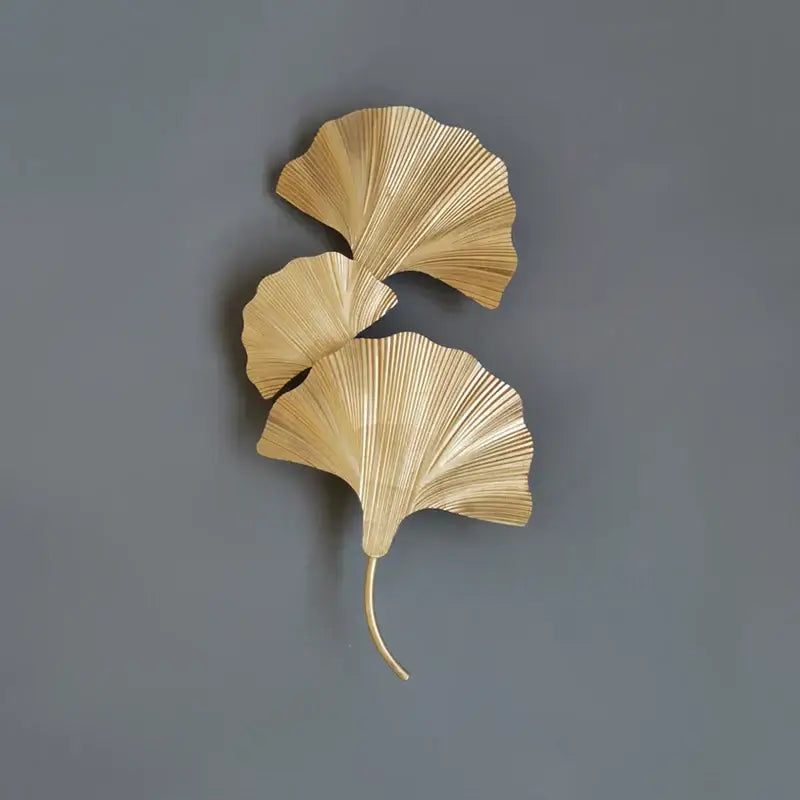 Modern ginkgo leaf gold wall lamp for bedroom and corridor