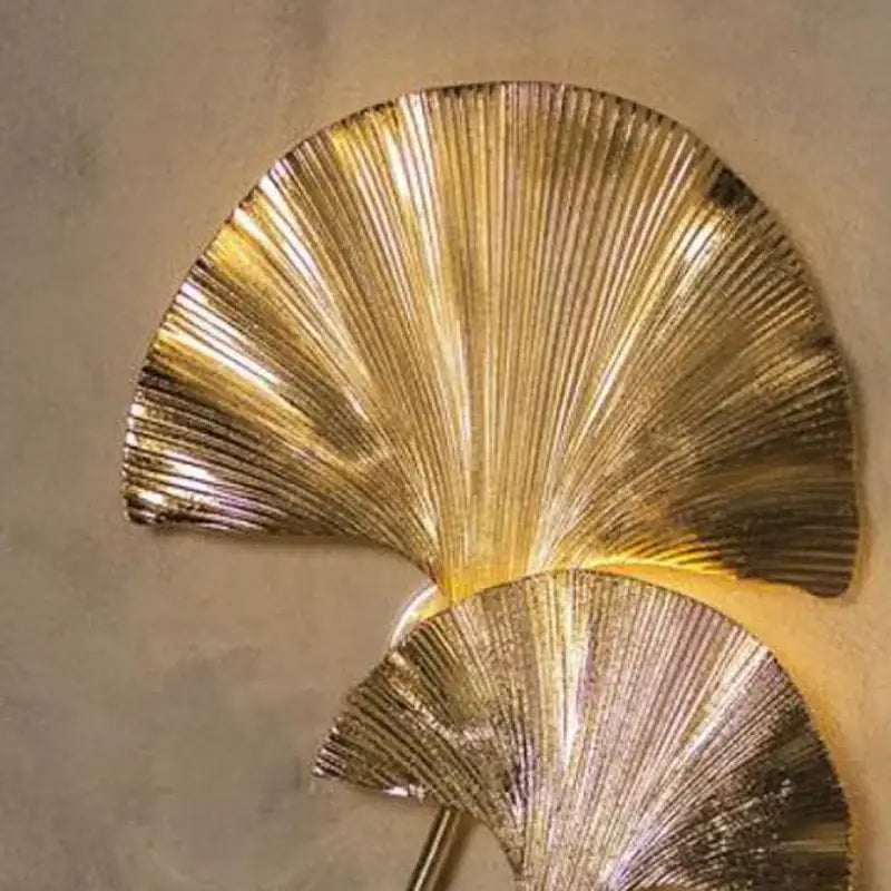 Modern ginkgo leaf gold wall lamp for bedroom and corridor