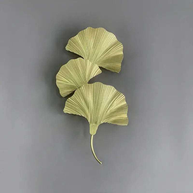 Modern ginkgo leaf gold wall lamp for bedroom and corridor
