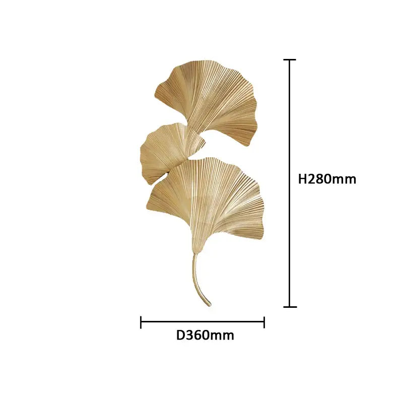 Modern ginkgo leaf gold wall lamp for bedroom and corridor