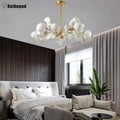 White ceramic flower ginkgo leaf led ceiling chandelier dining room