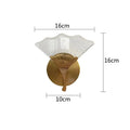 Modern gold ginkgo leaf wall lights bedroom starry glass sconce