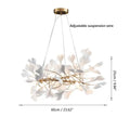 Modern gold & white ginkgo leaves chandelier living room pendant light