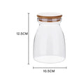 Glass airtight canister with bamboo lid kitchen storage jar
