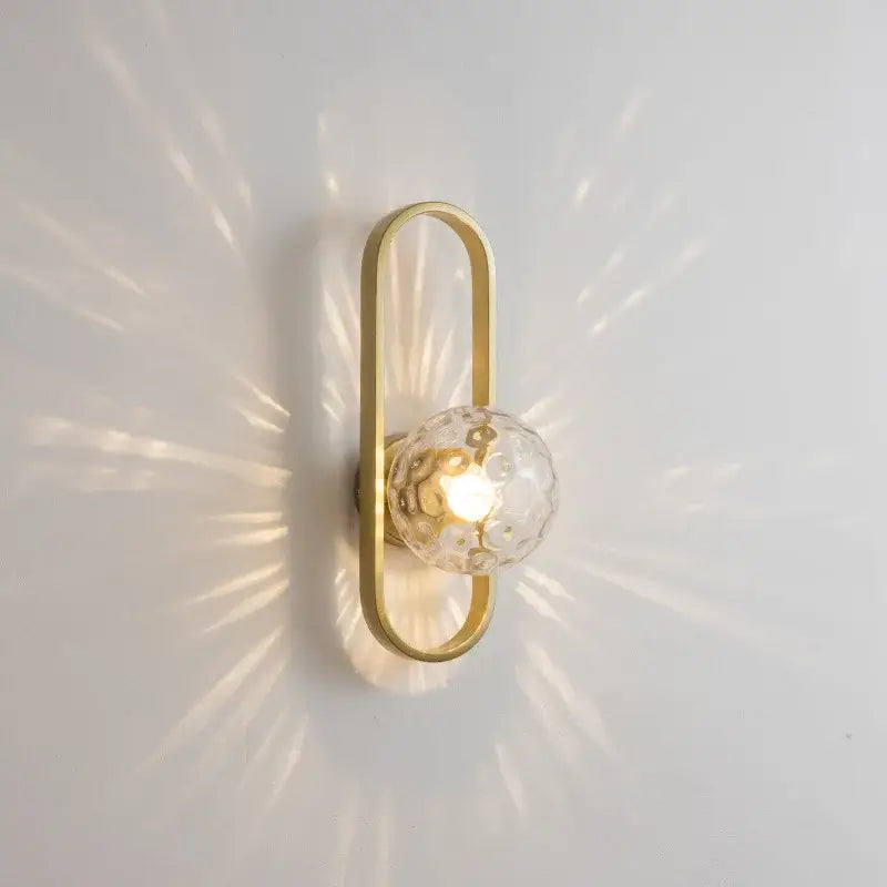 Modern minimalist black & gold glass aisle wall lamp bedroom sconce