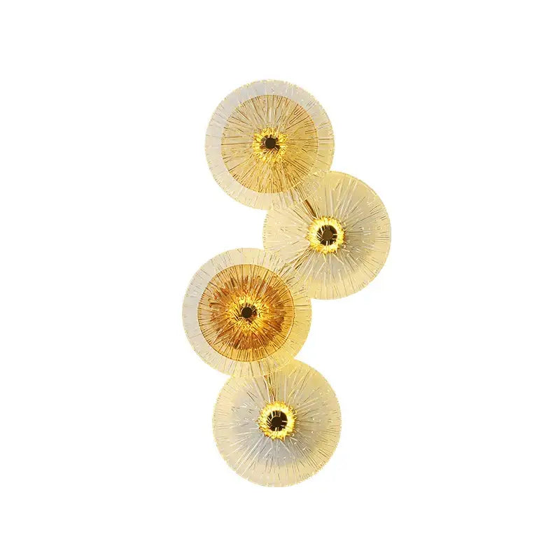 Modern gold flower glass aisle wall lamp living room sconce