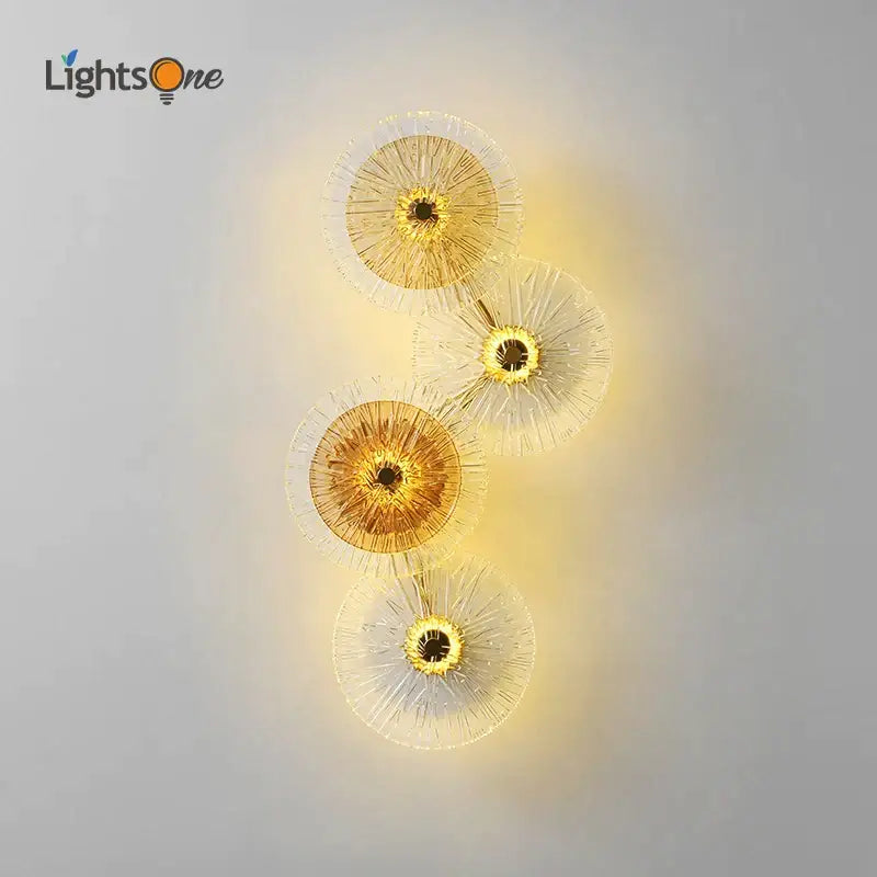 Modern gold flower glass aisle wall lamp living room sconce