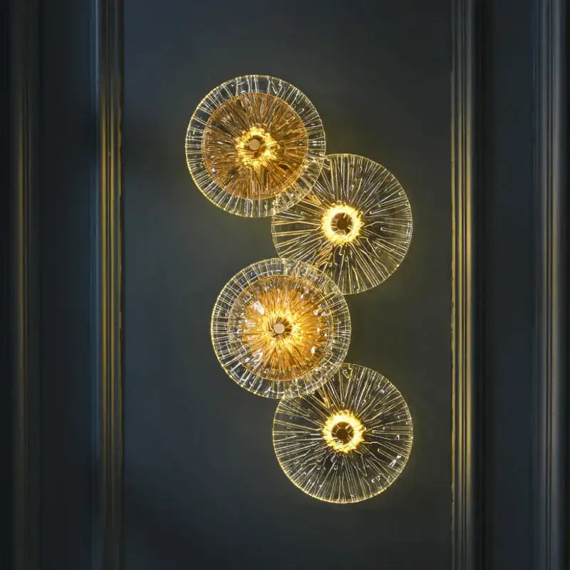 Modern gold flower glass aisle wall lamp living room sconce