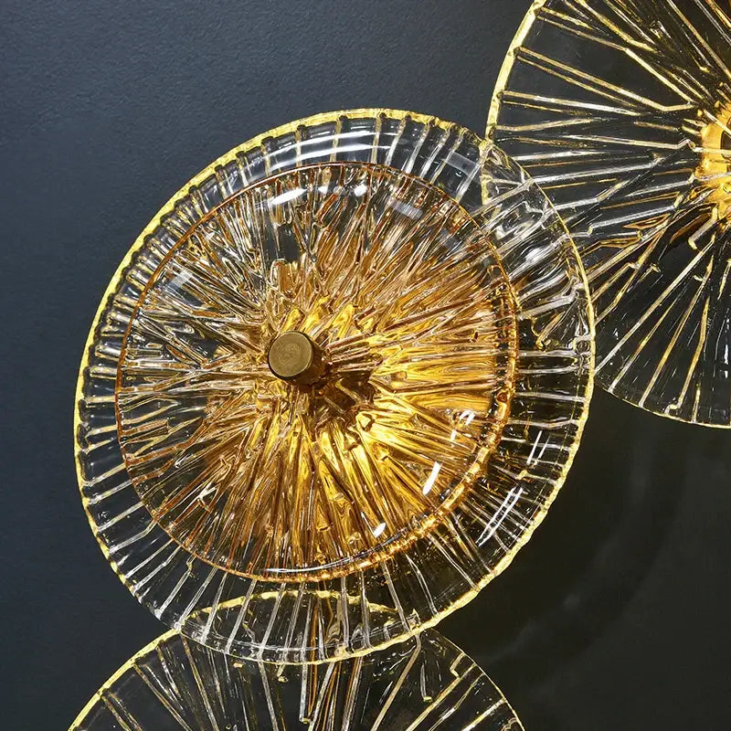 Modern gold flower glass aisle wall lamp living room sconce
