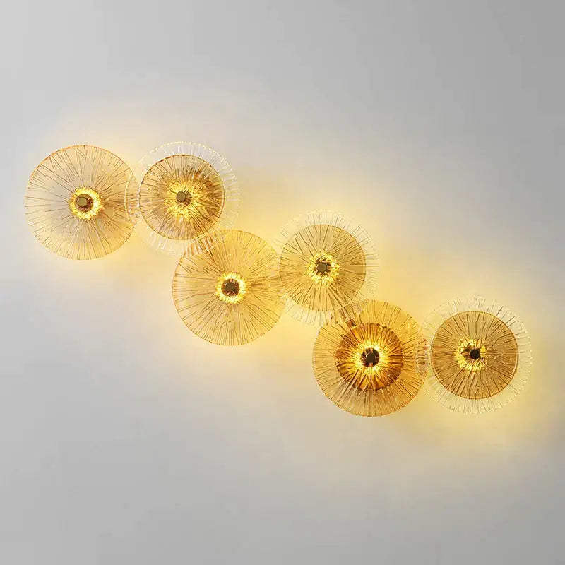 Modern gold flower glass aisle wall lamp living room sconce