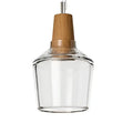 Modern retro smoked glass and wood pendant light dining room set