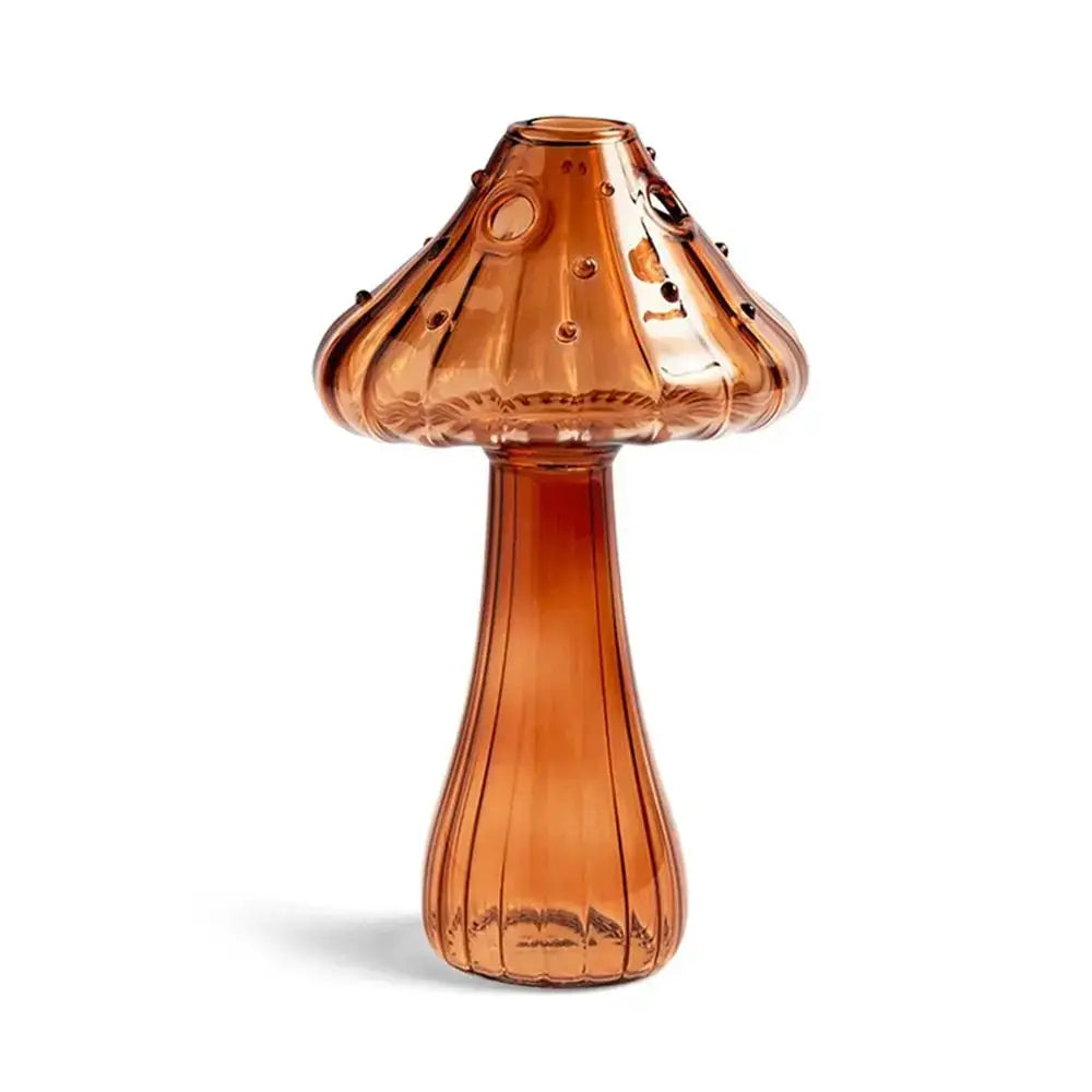 Mushroom ribbed glass aromatherapy vase living room decor